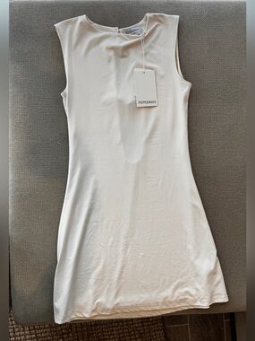 Peppermayo White Sleeveless Mini Bodycon Dress